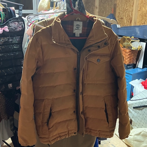 Timberland Mt Davis downfilled coat  Mens Size Medium Wheat color - Picture 5 of 15